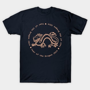 Year of the Dragon 2024 in Peach Fuzz T-Shirt